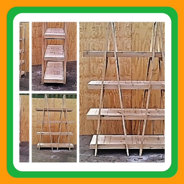 Trestle   shelving Double A Frame 4 Tier 2200 - Raw
