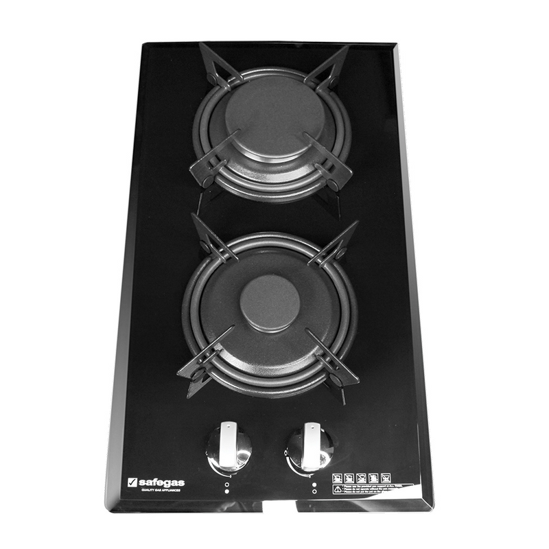 SAFEGAS HOB 2 BURNER GLASS/STAINLESS-STEEL- AN IDEAL SOLUTION TO SAVING MONEY AND SPACE.