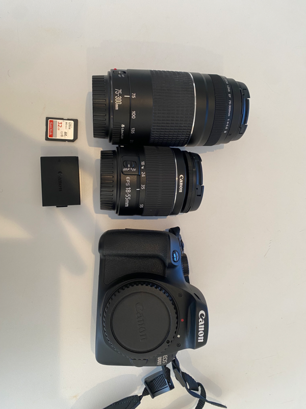 Canon 4000D with lenses , battery and charger