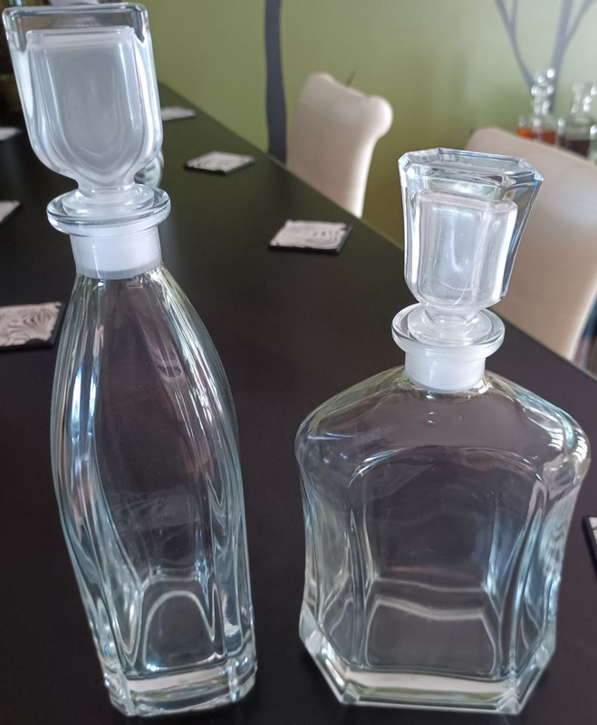 2 x Glass Decanters