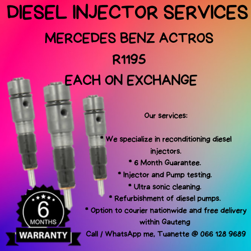 MERCEDES BENZ ACTROS DIESEL INJECTORS FOR SALE ON EXCHANGE OR TO RECON