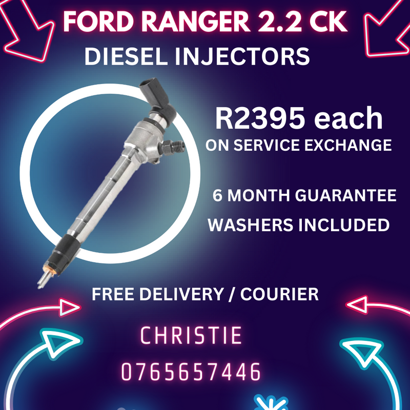 FORD RANGER 2.2  DIESEL INJECTORS FOR SALE WITH A  6 MONTH GUARANTEE