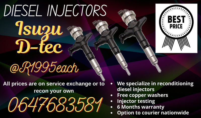 ISUZU D-TEC DIESEL INJECTORS FOR SALE FREE COPPER WASHERS