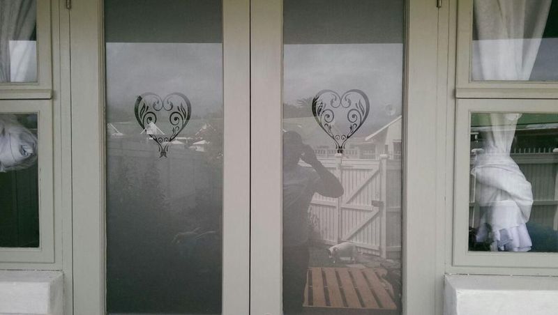 Sandblasted Vinyl Application