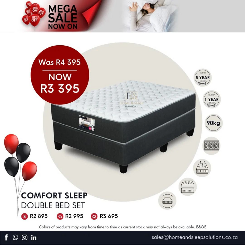 Mega Sale Now On! Up to 50% off selected Home Furniture Comfort Sleep Bed Set Private Collection