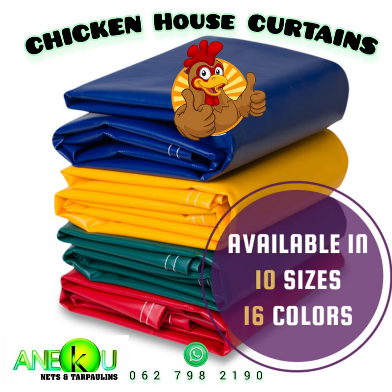 PVC HEAVY DUTY CHICKEN CURTAINS FOR CHICKEN HOUSES WITH HEM AND POCKETS