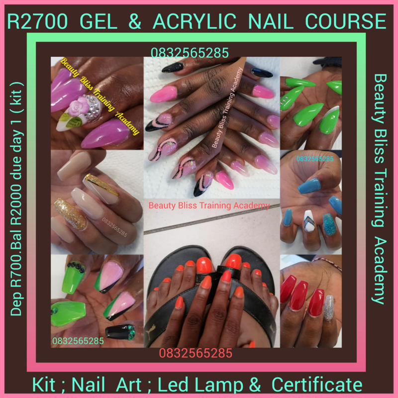 FREE NAIL ART CLASS valued R1200.  R2700 GEL AND ACRYLIC NAIL COURSE.KIT.CERTIFICATE