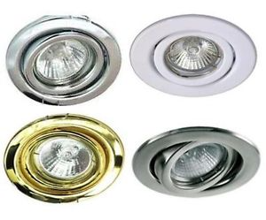 Downlight Fittings Housings. Double Ring with Tilt Swivel Function in Assorted Colours. Brand NEW.