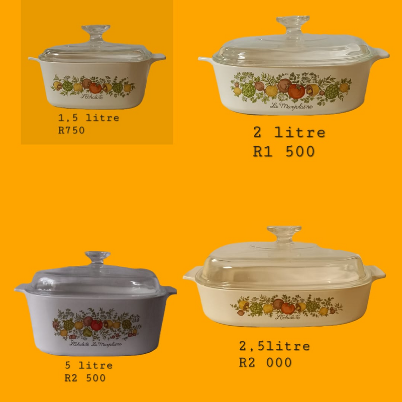 COLLECTABLES: KITCHENWARE:  VINTAGE CORNINGWARE:  &#34;SPICE OF LIFE&#34; COLLECTION