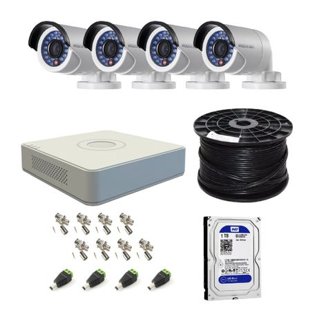 Hikvision 4 Channel Turbo DVR with 1TB HDD &amp; 4 Cameras DIY CCTV Kit