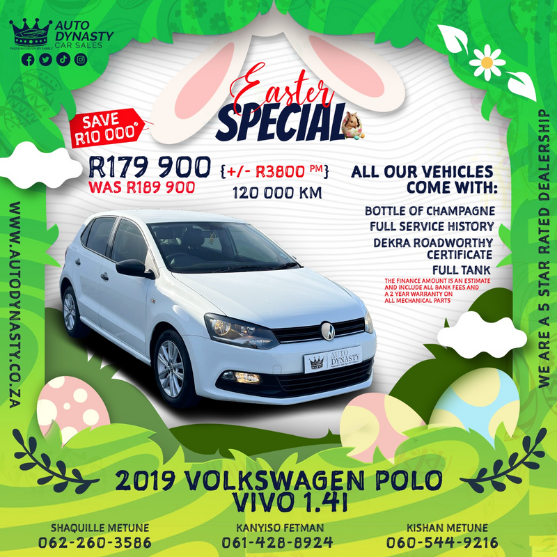 2019 Volkswagen Polo Vivo 1.4! Easter Special! Full Service History at VW!