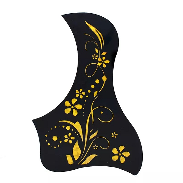 Acoustic Guitar Pickguard Gold Flower Pattern