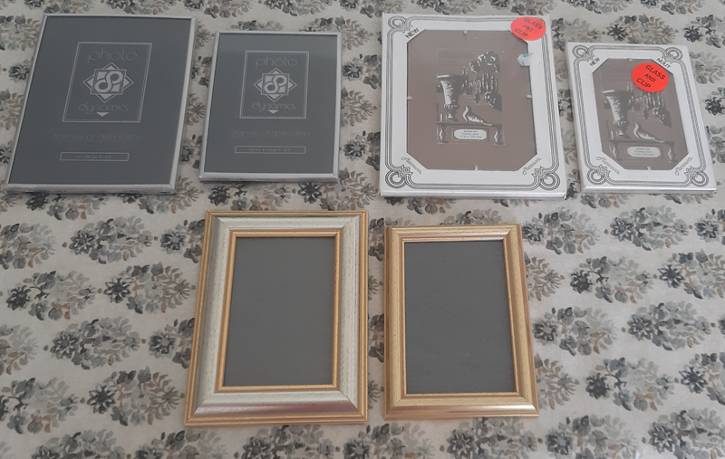 Different sized photo frames;  never used; bargain price for all of them