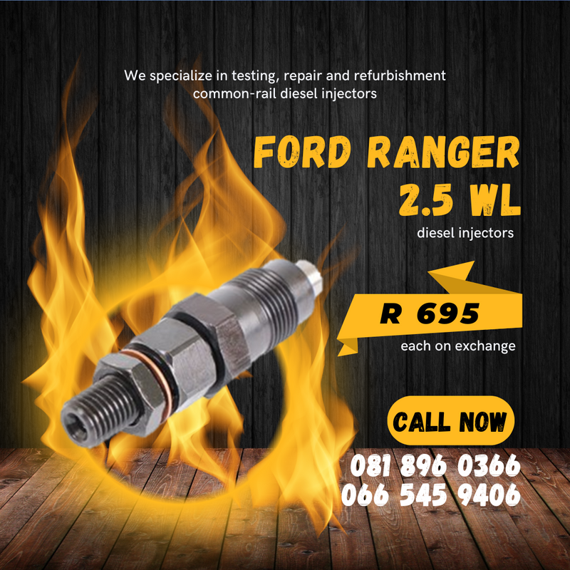 FORD RANGER 2.5 WL DIESEL INJECTORS FOR SALE ON EXCHANGE WITH WARRANTY