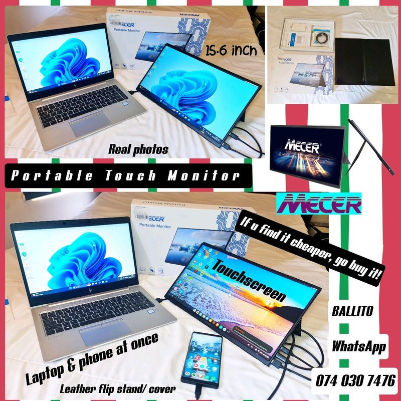 ☆2nice plug&amp;play mecer portable ➡️Touch monitor, box demo 99%mint (whatsapp ballito)