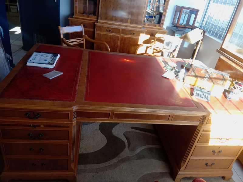 Stunning vintage office furniture! YEW WOOD