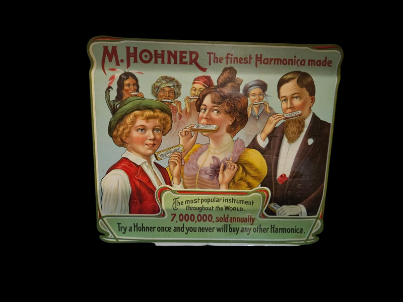 Antique M. Hohner&#39;s World Renowned Harmonicas Display Case, Display Box, RARE