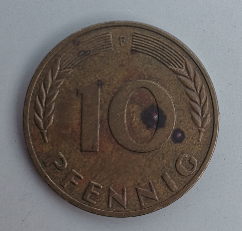 1973 German 10 Pfennig Bank deutscher Länder (F) (Germany, FRG) Coin For Sale.