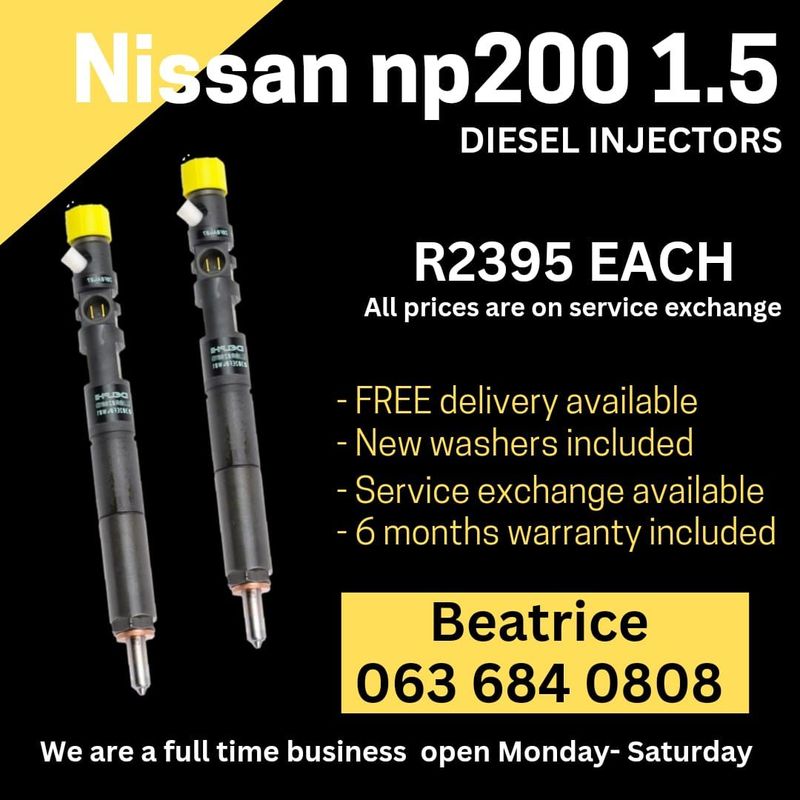 NISSAN NP200 1.5 DIESEL INJECTORS FOR SALE WITH WARRANTY