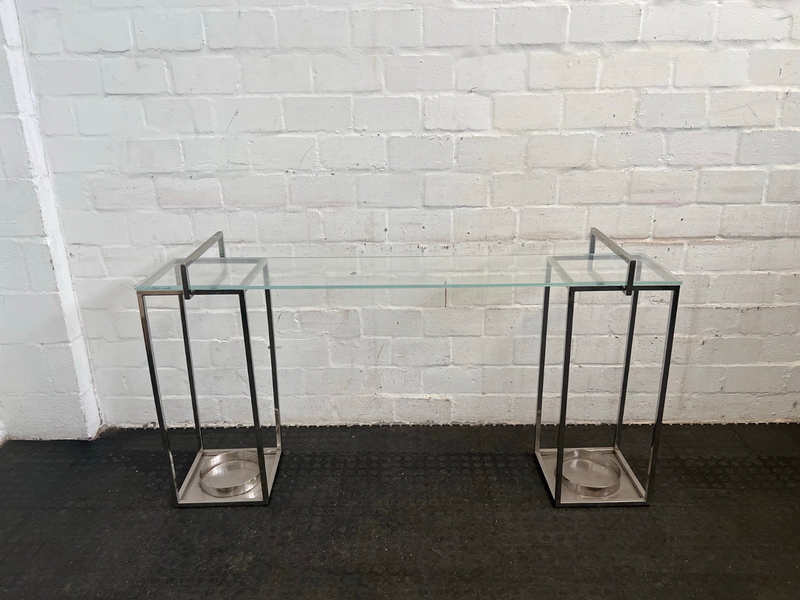 Steel Frame Glass Top Side Server - REDUCED-