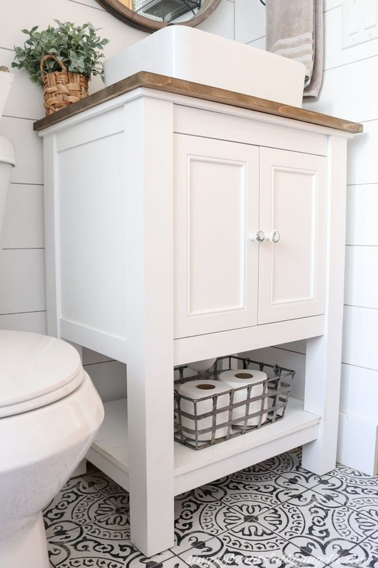 White bathroom vanity - basin excluded