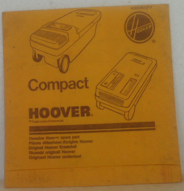 HOOVER COMPACT Vacuum Cleaner Replacement Paper Bag