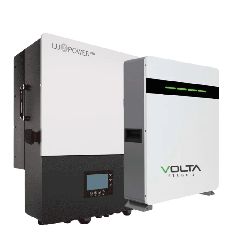 1X 6KW 48V LUXPOWER INVERTER WITH 1X VOLTA 1 5.12KWH 51.2 LITHIUM BATTERY