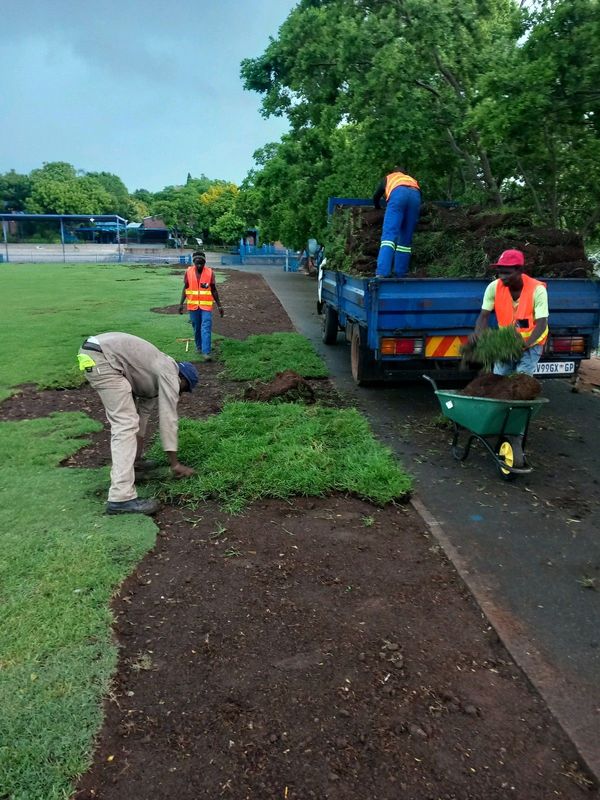 Instant Lawn, Flowers, Top Soil, Irrigation Sprinklers, Landscaping, Construction and Tarring