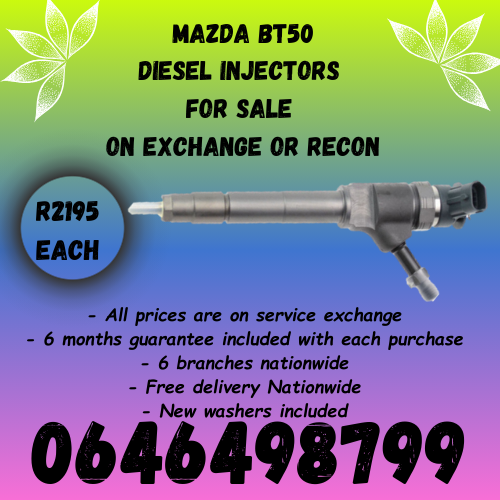 Mazda BT50 diesel injectors for sale on exchange 6 months warranty 0646498799