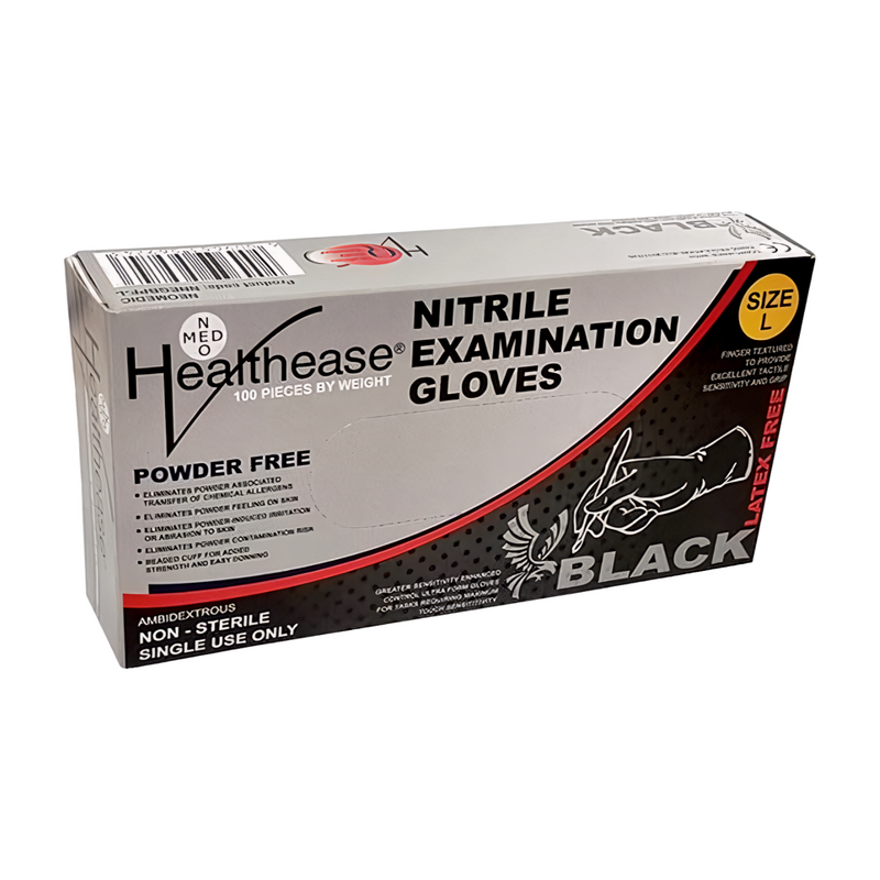 Healthease Nitrile Gloves - Black (S,M,L,XL)