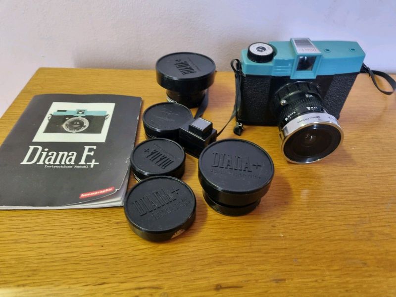 Diana f&#43;film camera, lense and books