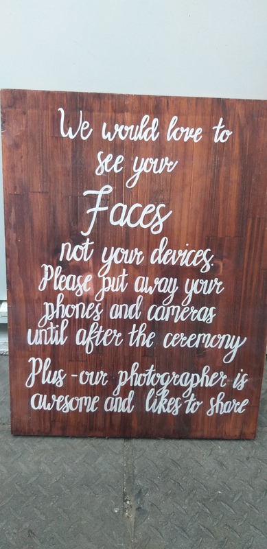 Unplugged Wedding Signage