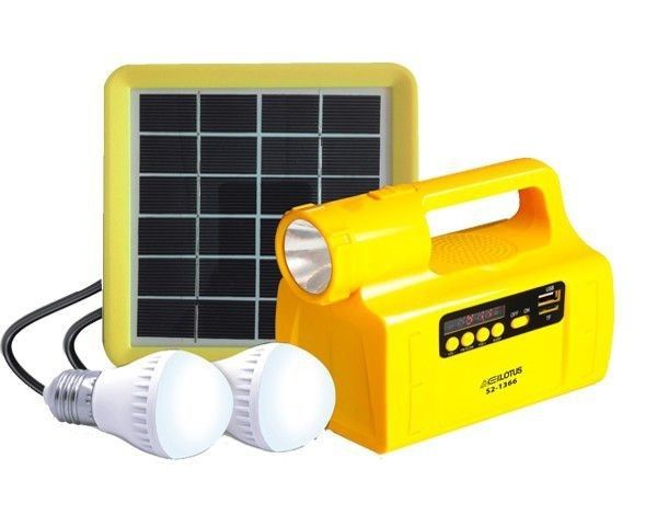 Demo Everlotus 2W Solar Lighting Bluetooth Speaker System S2-1366BT Black/Yellow On Sale