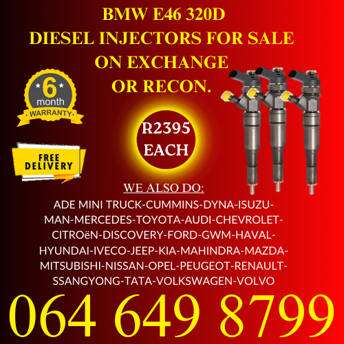 BME E46 320D diesel injectors for sale on exchange 6 months warranty.