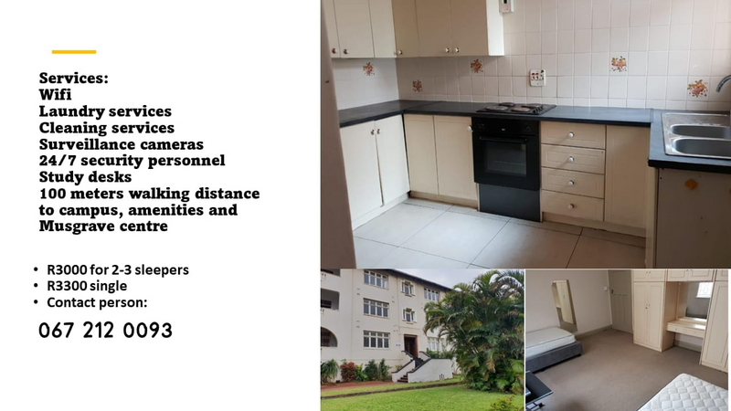 Student Accommodation Near DUT ( R 2700 ) Limited rooms available