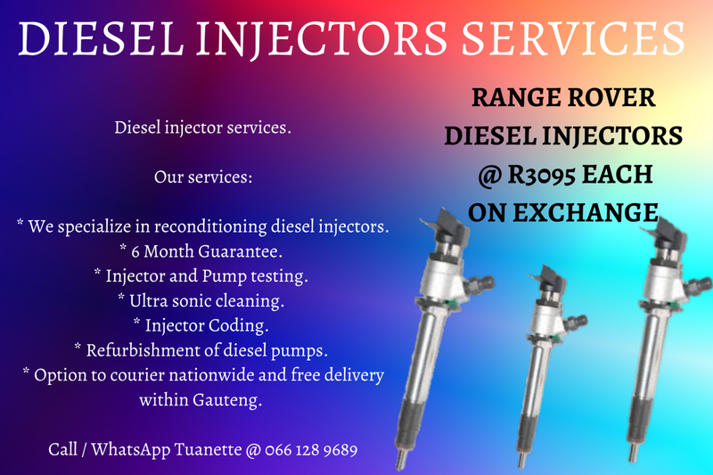 RANGE ROVER DIESEL INJECTORS FOR SALE ON EXCHANGE OR TO RECON YOUR OWN