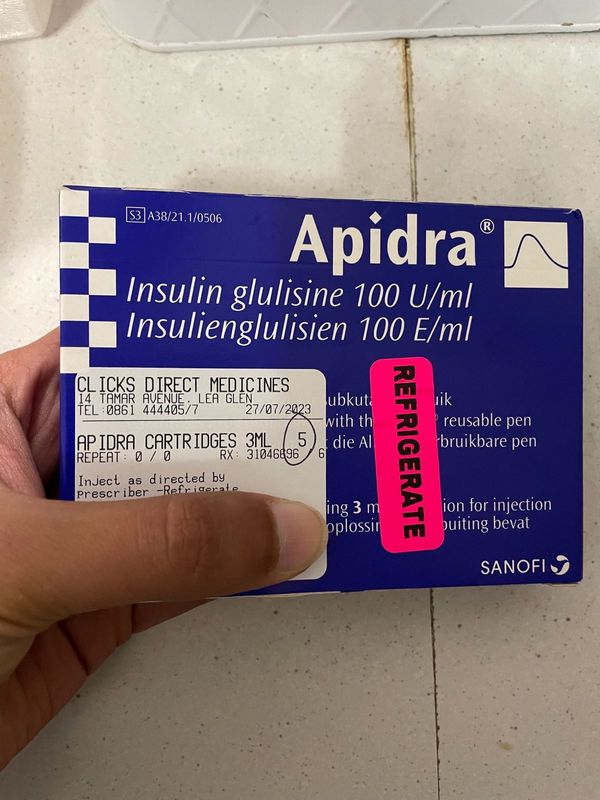 Insulin Apidra (short acting)