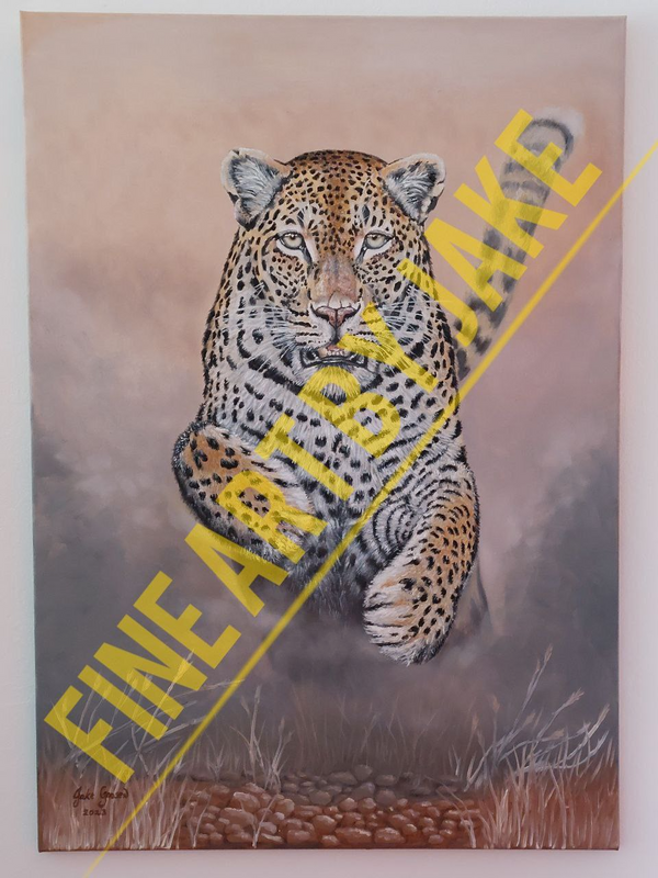 Leopard Oil painting 84cm x 59cm A1 size, NEW R 1,900