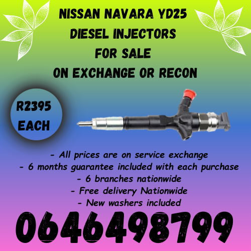 Nissan Navara YD25 diesel injectors for sale or to recon with a warranty