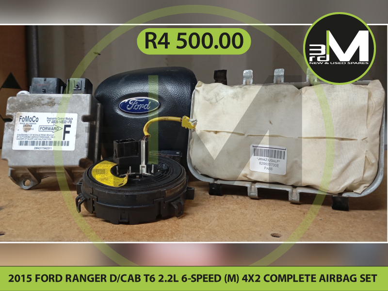 2015 FORD RANGER D/CAB T6 2.2L 6-SPEED (M) 4X2 COMPLETE AIRBAG SET - MV0716 - R4500