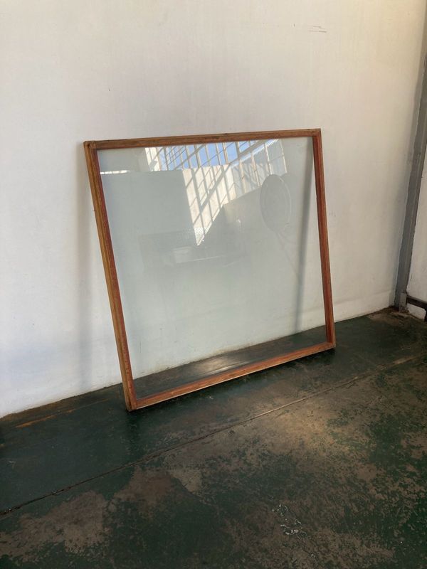 GLASS PANE WITH WOODEN FRAME
