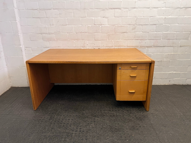Solid Wood Three Drawer Desk (Plastic Handles)-