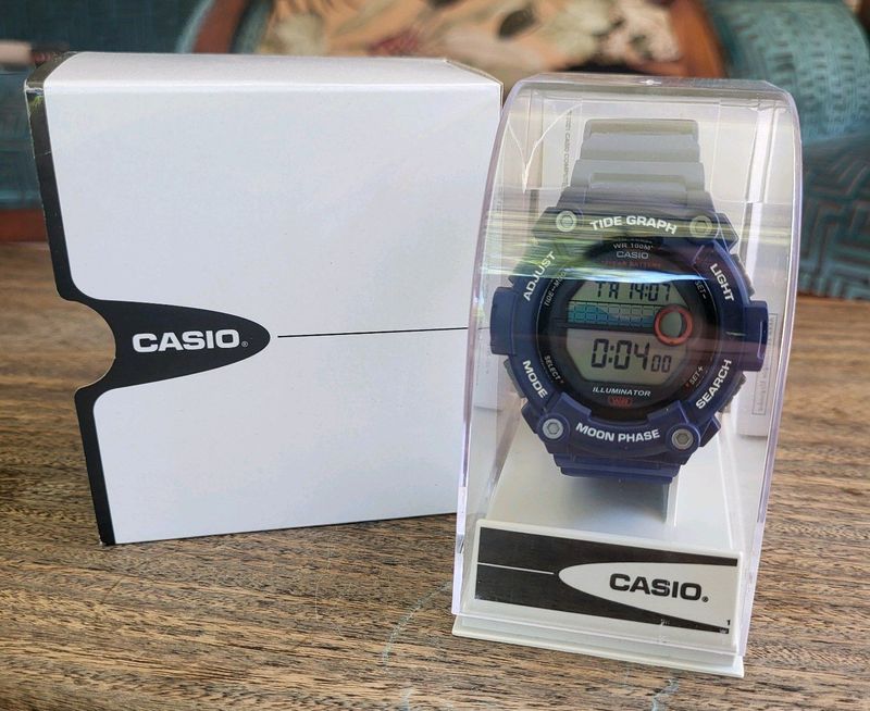 Casio Tide Graph Moon Phase - Men&#39;s Sports Watch - Blue Brand New