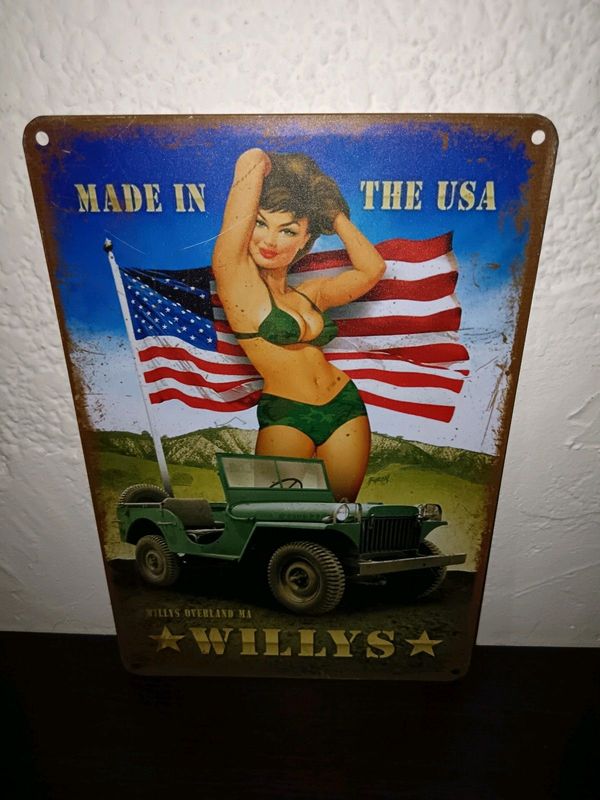 Willys jeep garage sign