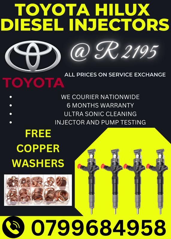 TOYOTA HILUX DIESEL INJECTORS/ FREE COPPER WASHERS