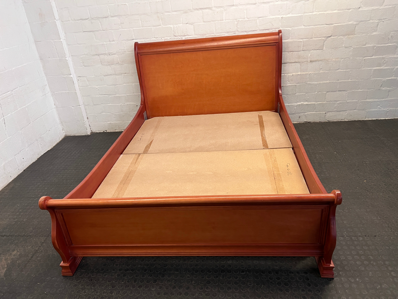 Wooden Sleigh Queen Bed Frame, A48414