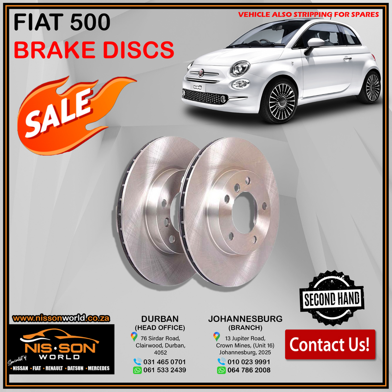 FIAT 500 BRAKE DISC&#39;S
