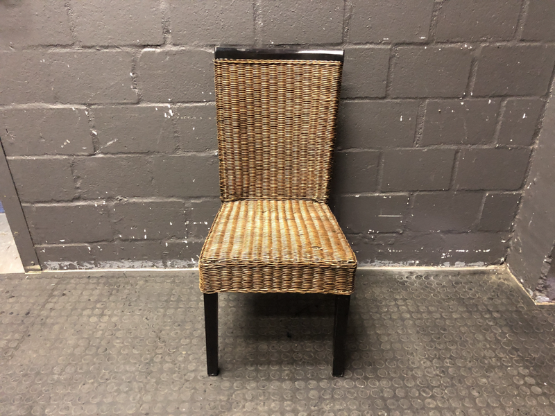 Wicker Dining Chair in Brown-
