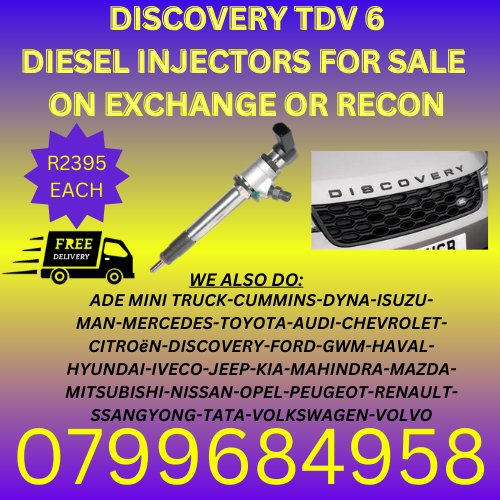 DISCOVERY TDV 6 DIESEL INJECTORS/ 6 MONTHS WARRANTY