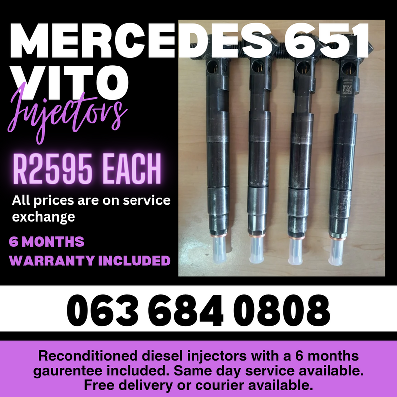 MERCEDES BENZ VITO 651 DIESEL INJECTORS FOR SALE WITH WARRANTY